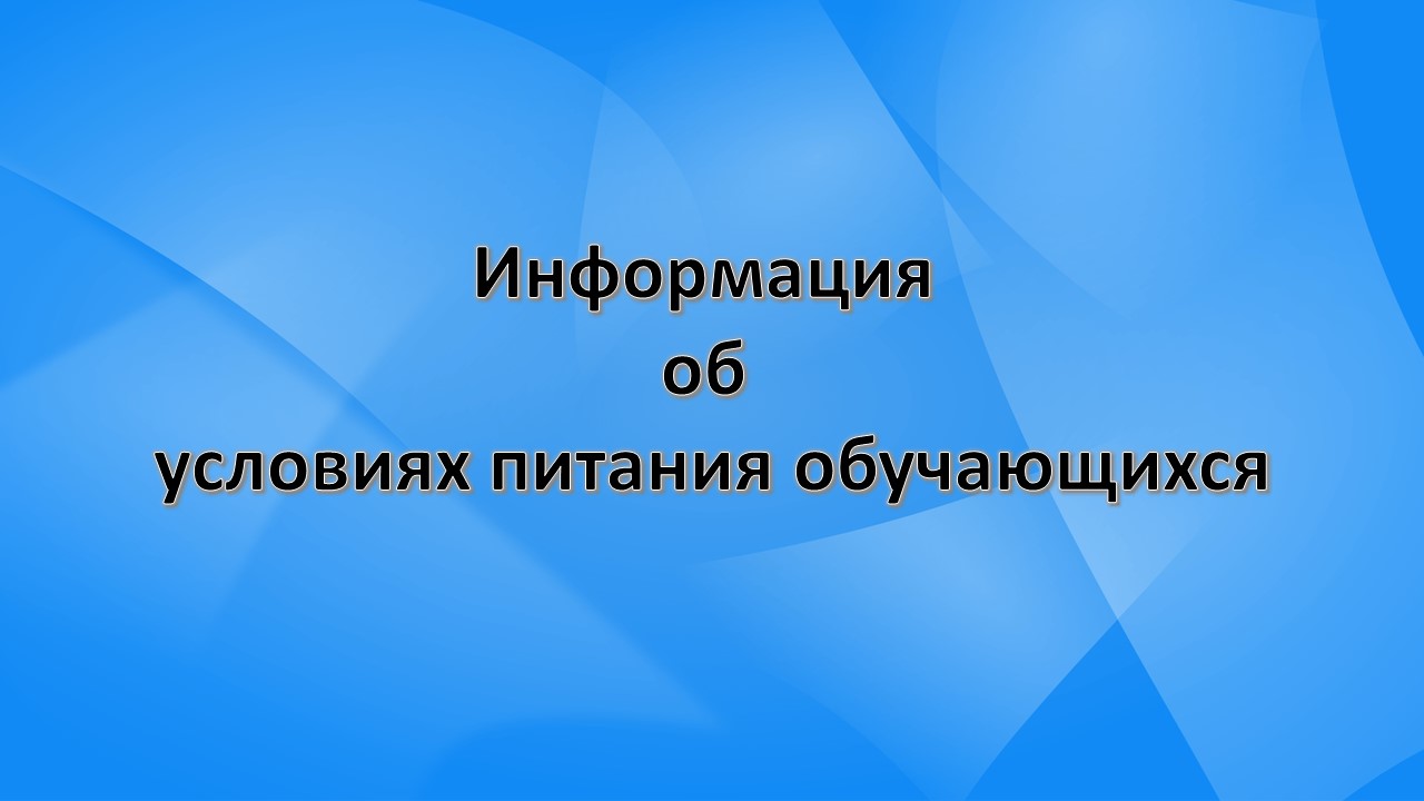 Информация об условиях питания обучающихся.